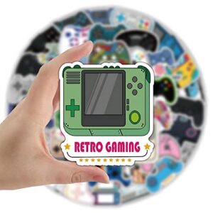 50 Pcs Retro Gamepad Stickers Game Controller Decals for Water Bottle Hydro Flask Laptop Luggage Car Bike Bicycle Vinyl Waterproof Gaming Stickers Pack