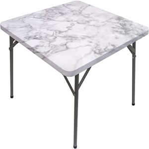 square marble table cover, nature granite pattern with cloudy spotted trace effects marble image, elastic edge, suitable for table decoration, buffet and camping, for 42"x42" square table grey dust