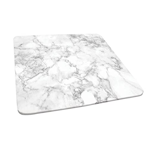 Square Marble Table Cover, Nature Granite Pattern with Cloudy Spotted Trace Effects Marble Image, Elastic Edge, Suitable for Table Decoration, Buffet and Camping, for 42"x42" Square Table Grey Dust