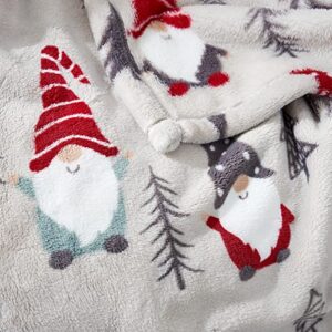 Cozy Bliss Gnome Throw Blanket Xmas Gnome Pattern Warm Luxury Milky Plush Throw Blanket, Ultra Soft & Lightweight Textured Throw Blanket for Couch, Sofa and Bed (Xmas Gnome, 60" x 80")