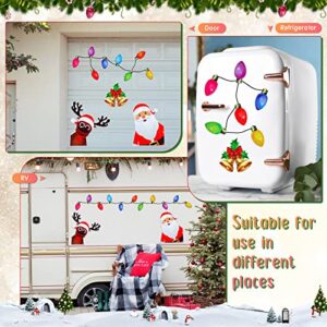 Tallew 36 Pieces Christmas Reindeer Antlers Car Decoration Kit with Light Bulb Lamp Santa Claus Reindeer Santa Hat Car Seat Headrest Cover for Car Accessories Christmas Car Decoration