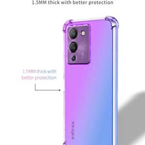 Compatible with Infinix Note 12 G96 Case Slim Shock Absorption Transparent TPU Soft Edge Bumper with Reinforced Corners Multicolor Gradient Protective Cover,Pink Gold