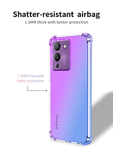 Compatible with Infinix Note 12 G96 Case Slim Shock Absorption Transparent TPU Soft Edge Bumper with Reinforced Corners Multicolor Gradient Protective Cover,Pink Gold