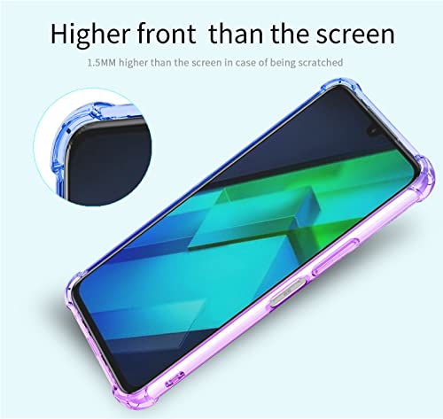 Compatible with Infinix Note 12 G96 Case Slim Shock Absorption Transparent TPU Soft Edge Bumper with Reinforced Corners Multicolor Gradient Protective Cover,Pink Gold