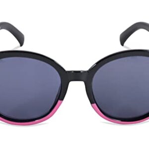 Barbie Girl's Cat Eye Sunglasses and Handled Hard Case Set (Pink-White-Black)