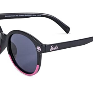 Barbie Girl's Cat Eye Sunglasses and Handled Hard Case Set (Pink-White-Black)