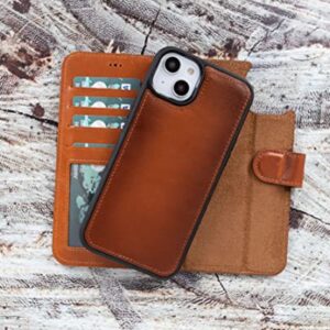 VENOULT Leather Wallet Case Comptible with iPhone 15 Pro MAX Man or Women, 15 Pro / 15 Plus 14 Pro / 13/12 and All Genuine Leather, 4 Card Holder Folio Cover, Wireless Charge, Kick Stand, ID Window