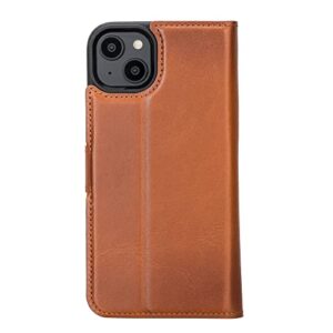 VENOULT Leather Wallet Case Comptible with iPhone 15 Pro MAX Man or Women, 15 Pro / 15 Plus 14 Pro / 13/12 and All Genuine Leather, 4 Card Holder Folio Cover, Wireless Charge, Kick Stand, ID Window