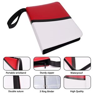 SVJEFY 4-Pocket Card Binder, Trading Card Binder Holder with 60 Removable Sleeves that Fits 480 Cards, Card Binder Collect Holder Album, Carrying Case Binder Album