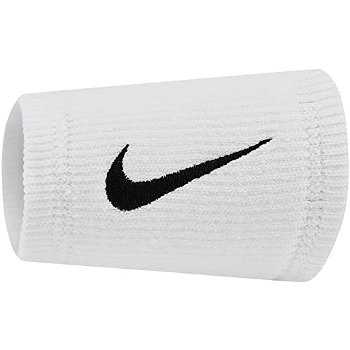 Nike Elite Doublewide Wristbands (2-Pack) - Unisex (White)