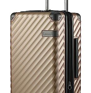 LUGGEX Champagne Carry On Luggage 22x14x9 - Polycarbonate Expandable Hard Shell Suitcase with Spinner Wheels