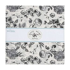 my mind's eye fleur noire 10'' stacker 42 10-inch squares layer cake riley blake designs 10-12520-42, assorted