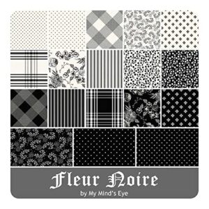 My Mind's Eye Fleur Noire 10'' Stacker 42 10-inch Squares Layer Cake Riley Blake Designs 10-12520-42, Assorted