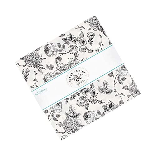 My Mind's Eye Fleur Noire 10'' Stacker 42 10-inch Squares Layer Cake Riley Blake Designs 10-12520-42, Assorted