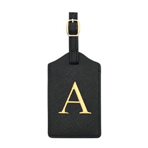 luggage tag pu leather for suitcase baggage handbag travel bag label suitcase tag suitcase label tag w. name card & privacy cover (a)
