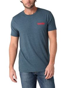 wrangler men's western crew neck short sleeve tee shirt, navy original denim, x-large