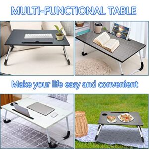 Folding Laptop Desk, Built-in Cup Slot, Book Stand, Portable Bed Tray Table Suitable for Study Writing Eating on Bed Couch Sofa Office Camping Party (60 * 40cm Black)