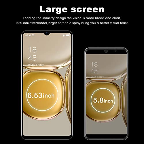 Unlocked Cell Phones, S22 Ultra 5G Android Smart Phone HD Full Screen Phone, 2+16GB RAM 6.53inch Touch Screen Dual SIM Mobile Cell Phone, Best for Father Childrens (Black)