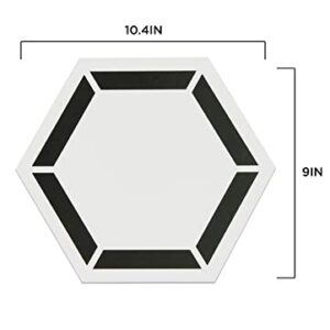 FloorPops 9" x 10.4" Coltrane Peel & Stick Hexagon Vinyl Floor Tiles (10 Tiles), (4.5 sqft/Carton), Off-White