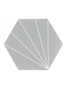 floorpops 9" x 10.4" vers peel & stick hexagon vinyl floor tiles (10 tiles), (4.5 sqft/carton), gray