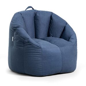 big joe milano bean bag chair, denim cobalt lenox, durable woven polyester, 2.5 feet
