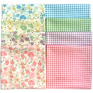 mililanyo 8pcs 18x22inches (46x56cm) cotton fabric floral pre-cut quilt squares fat quarters fabric bundles for sewing & quilting, multicolor