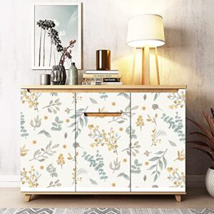 Hopepak 15.3''x118'' Floral Wallpaper Peel and Stick Wallpaper Leaf Floral Contact Paper Vintage Floral Decorative Wallpaper Removable Self Adhesive Wallpaper Vinyl for Home Cabinets Shelf