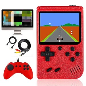 retro handheld game console for kids, portable mini hand held video game console built in 500 classic fc games 3.0-inch color screen support two players and tv output (red)