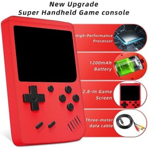 Retro Handheld Game Console for Kids, Portable Mini Hand Held Video Game Console Built in 500 Classic FC Games 3.0-inch Color Screen Support Two Players and TV Output (Red)