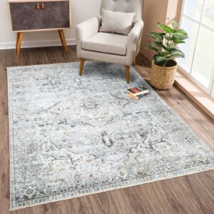 bloom rugs caria washable non-slip 3x5 rug - ivory/gray/caramel traditional persian area rug for living room, bedroom, dining room, and kitchen - exact size: 3' x 5'