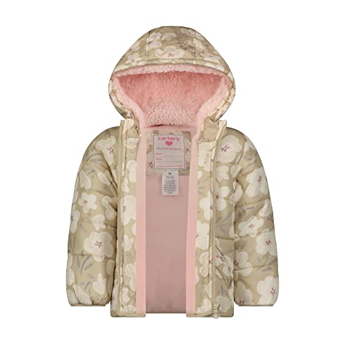 Carter's Baby Kids Winter Jacket for Girls, Khaki, 4 Years