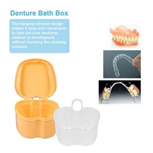 Healifty 12pcs Dental Home False Guard with Bath Denture Strainer Holder Guard, brace Travel Brush Basket Storage Mouthguard Container Rinsing Accessories Travel, Outdoor Denture, for Teeth