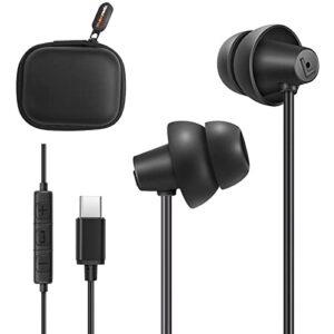 maxrock usb c headphones for samsung s22, wired type c earphones with microphone, noise isolation in-ear earbuds headset for galaxy s21 fe a53 flip 4 note 20 oneplus 9 pixel 6 5 for macbook pro