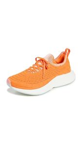 apl: athletic propulsion labs women's techloom zipline sneakers, molten/pristine/ribbed, orange, 7.5 medium us
