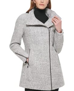 calvin klein women's asymmetrical wool jacket, light grey, x-small