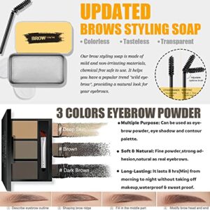 All in One Makeup Kit, Includes 12 Colors Naked Eyeshadow Palette, Buff Beige Liquid Foundation, Lipstick Set, Mascara, Makeup Brush, Makeup Sponge, Eyebrow Powder, Eyebrow Soap, Winged Eyeliner Stamp, Makeup Gift Set for Women(#104)