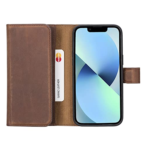 iPhone 14 Pro Leather Case, iPhone 14 Pro 6.1" Tri-fold Wallet, Magnetic Detachable iPhone 14 Pro Cover, Apple iPhone 14 Pro Card Holder