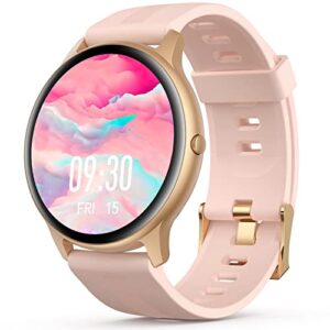 agptek smart watches for women, 5atm waterproof swimming smartwatch for iphone android phones, fitness tracker watch support heart rate monitor pedometer sleep monitor, lw11 pro