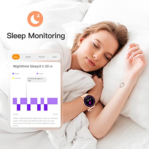 AGPTEK Smart Watches for Women, 5ATM Waterproof Swimming Smartwatch for iPhone Android Phones, Fitness Tracker Watch Support Heart Rate Monitor Pedometer Sleep Monitor, LW11 Pro