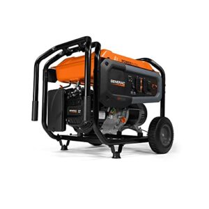 Generac 7681 GP6500 6,500-Watt Gas-Powered Portable Generator - PowerRush Technology for Increased Starting Capacity - Reliable and Durable - Easy Transport and Maintenance - Includes Cord