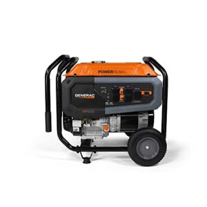 Generac 7681 GP6500 6,500-Watt Gas-Powered Portable Generator - PowerRush Technology for Increased Starting Capacity - Reliable and Durable - Easy Transport and Maintenance - Includes Cord