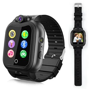 engpure kids smart watch girls touchscreen - 90°rotatable camera bluetooth radio, boysl birthday gifts for 3-10 year old kids watch music flashlight pedometer games alarm clock with 32gb memory card