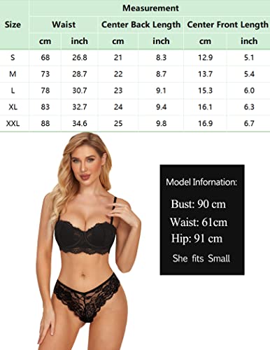 Avidlove Women Tangas Lingerie 4 Pack Lace Hipster Panties Sexy Bikini Underwear Multicolor 3 M