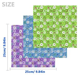 9.8X 9.8" 42Pcs Cotton Print Fabric Bundle Squares Pre-Cut Multicolor Design Printed Quilting Sewing Floral for Quilting Patchwork DIY Craft Scrapbooking Cloth (Red/Yellow/Green/Blue/Pink/Purple)