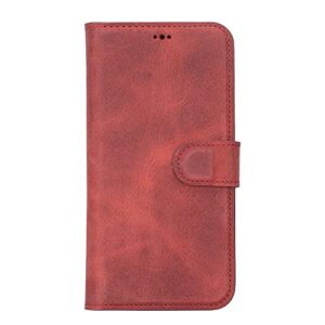 iPhone 14 Pro Max Case, Apple iPhone 14 Pro Wallet, Leather iPhone 14 Plus Cover, Handmade iPhone 14 Leather 2-in-1 Case Wallet (iPhone 14 Plus 6.7", Red)