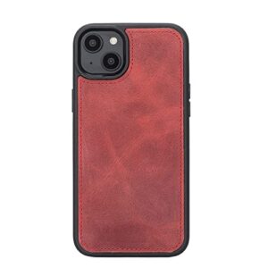 iPhone 14 Pro Max Case, Apple iPhone 14 Pro Wallet, Leather iPhone 14 Plus Cover, Handmade iPhone 14 Leather 2-in-1 Case Wallet (iPhone 14 Plus 6.7", Red)