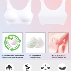 YACCA Girls Seamless Bra Ultra Comfort Soft,Thin AA Cup,Invisible Dig-Free Teen Bras,Girls Training Bra 8-10 10-12 12-14 14-16 16-18 Years Old