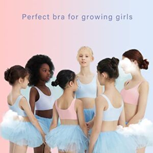 YACCA Girls Seamless Bra Ultra Comfort Soft,Thin AA Cup,Invisible Dig-Free Teen Bras,Girls Training Bra 8-10 10-12 12-14 14-16 16-18 Years Old