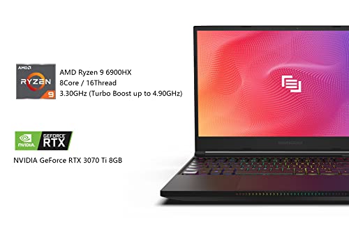 MAINGEAR Vector Pro 2 (2022) 15.6 inch RTX 3070 Ti Gaming Laptop, AMD Ryzen 9 6900HX Processor, NVIDIA GeForce RTX 3070 Ti 8GB GPU, 15.6 inch 165Hz QHD Display, 32GB DDR5 RAM, 1TB NVMe SSD, Win 11 Pro