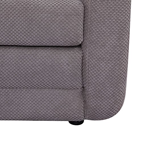 HOMCOM Pull Out Sofa Bed, Modern Convertible Loveseat Sleeper, Upholstered Sleeper Sofa for Small Space, Living Room, Apartment and Dorm, Light Grey